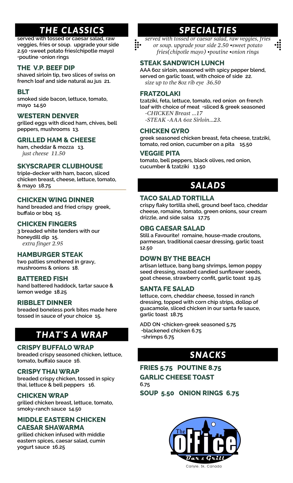 Lunch- sandwich, wrap